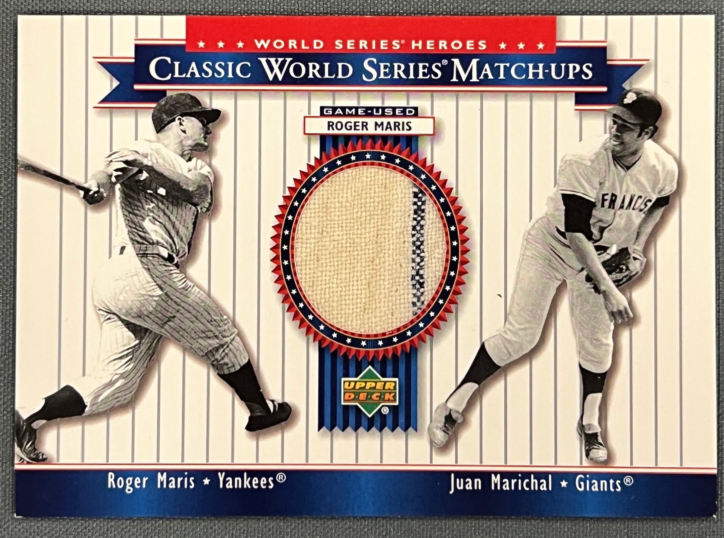 2002 Upper Deck World Series Heros Roger Maris Juan Marichal Game Used Pants