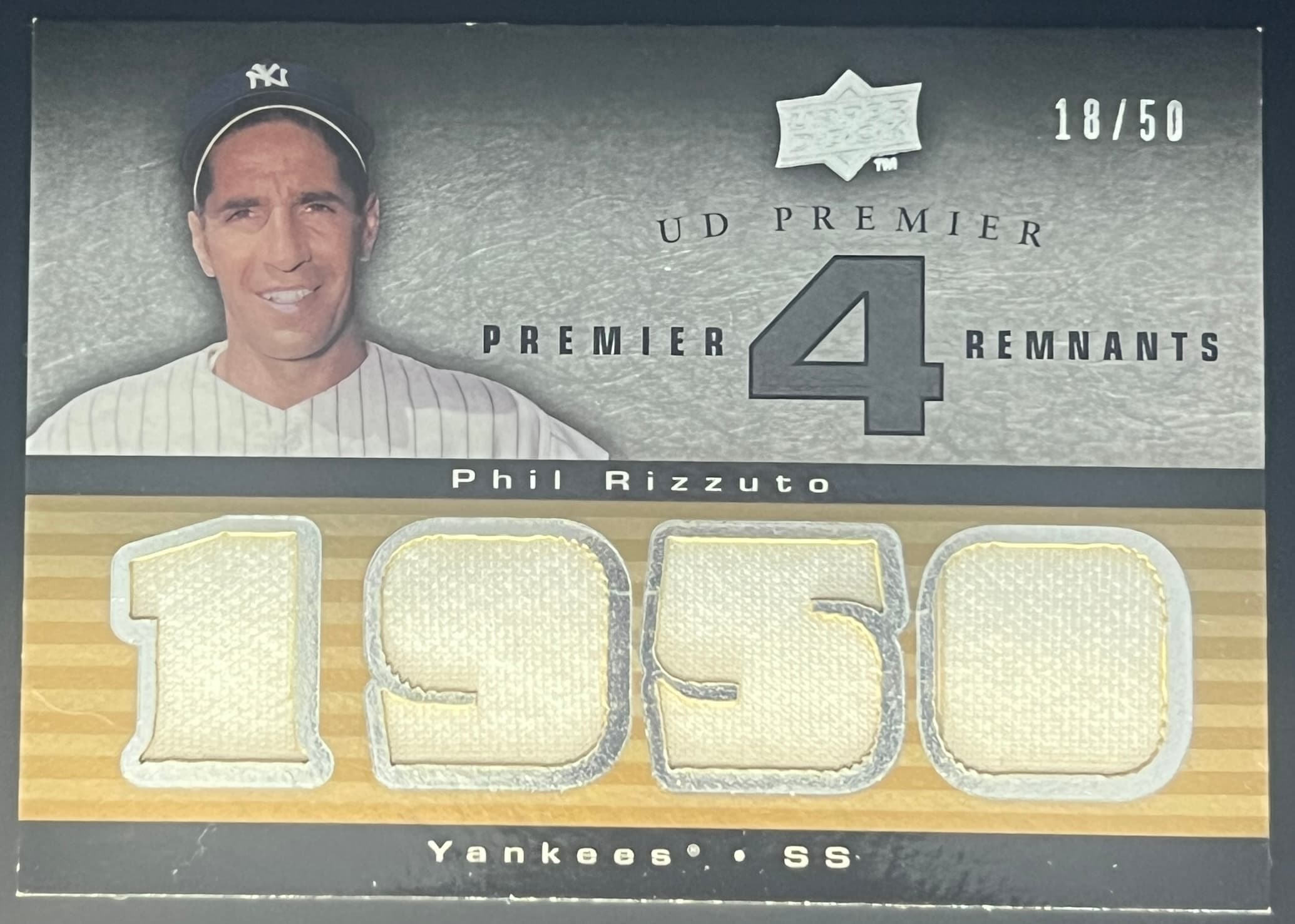 2008 Upper Deck Premier Remnants Phil Rizzuto 10/50