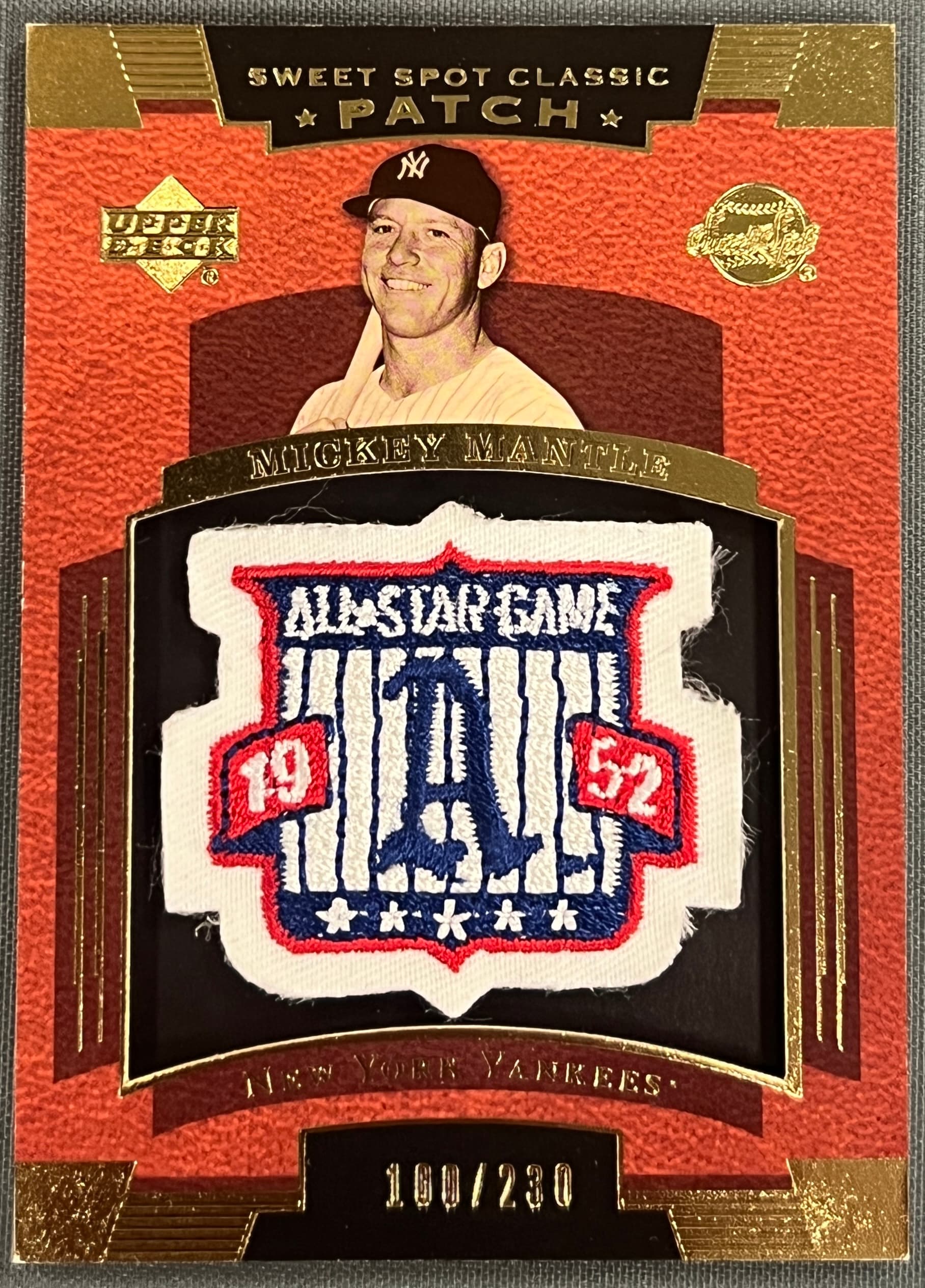 2004 Upper Deck Sweet Spot Classic Patch Mickey Mantle 100/230