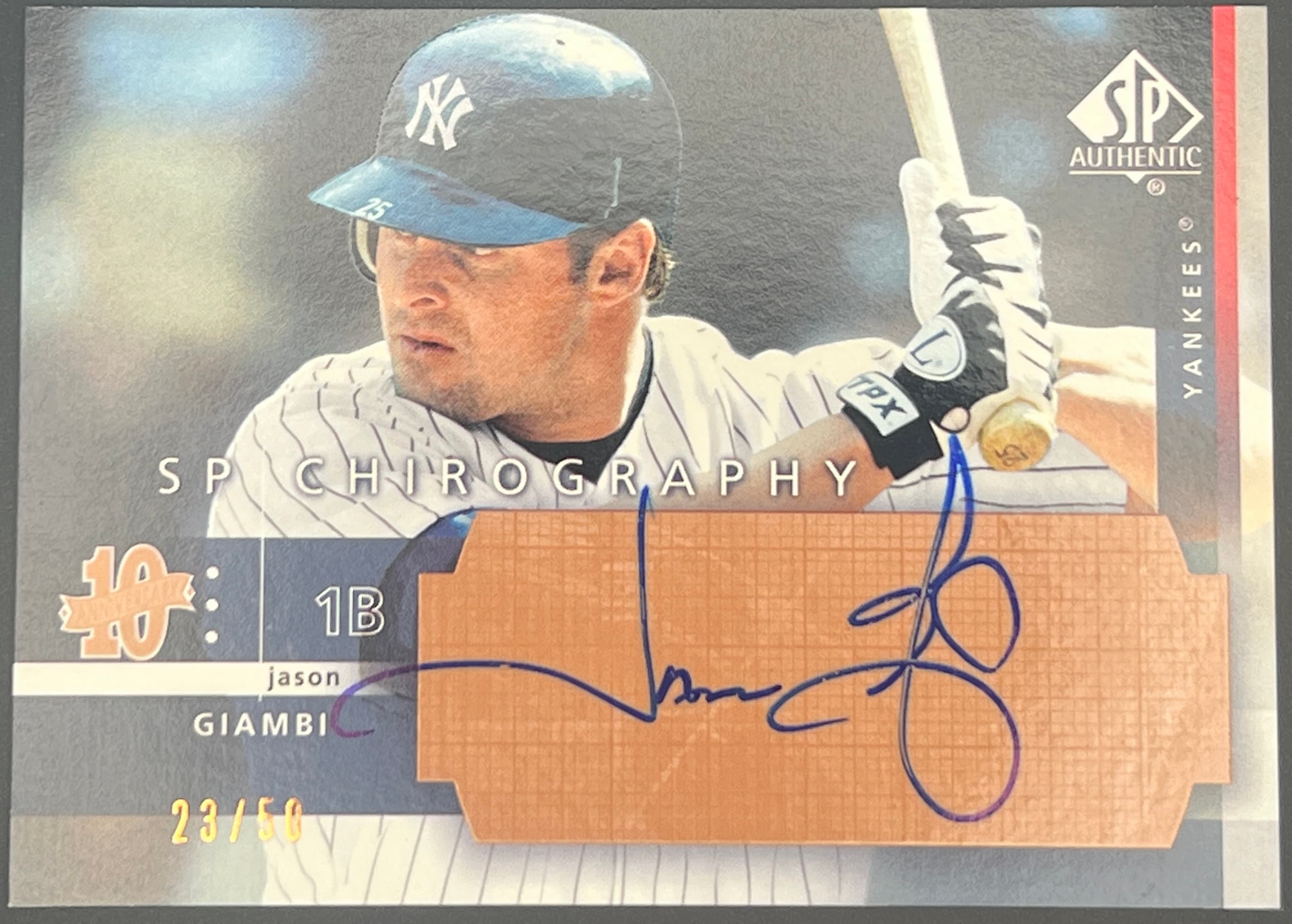 2003 SP Authentic Chirography Bronze Jason Giambi Auto 23/50