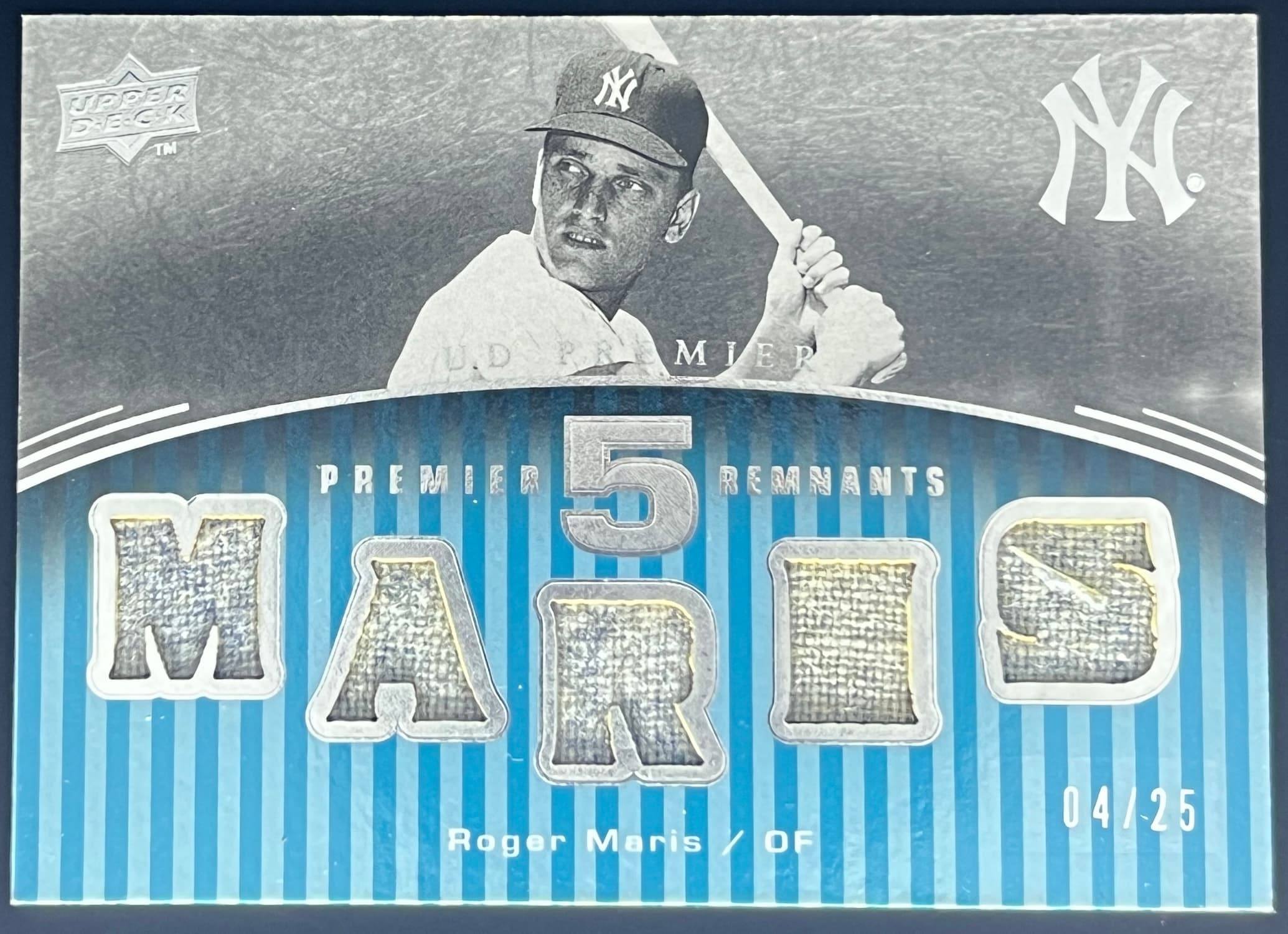 2008 Upper Deck Premier Remnants Roger Maris Game Used 4/25