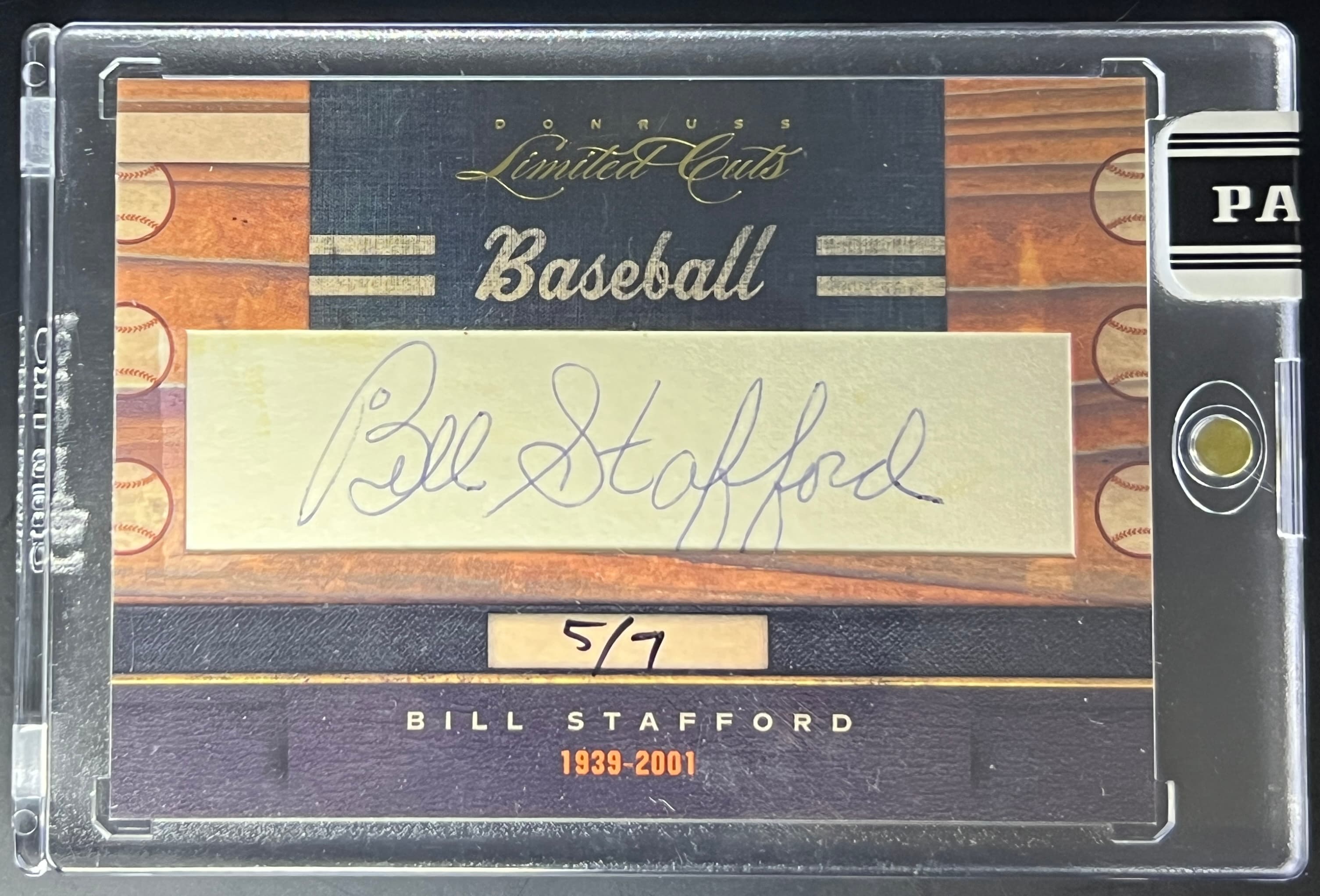 2011 Donruss Limited Cuts Bill Stafford 5/7