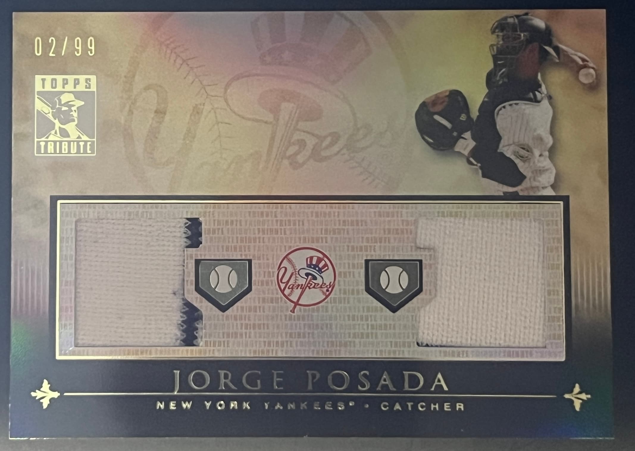 2012 Topps Tribute Dual Relics Game Used Relic Jorge Posada 2/99