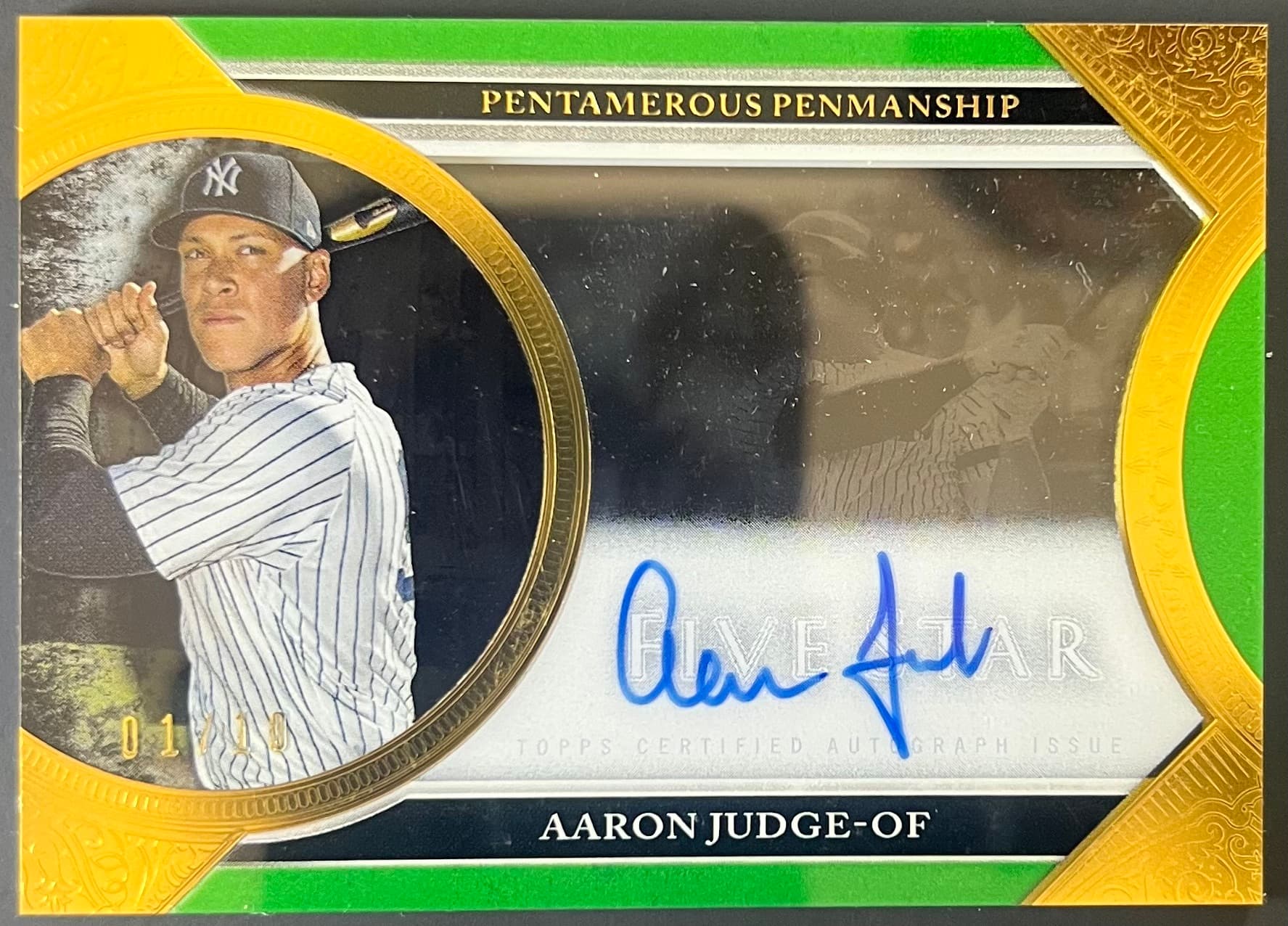2020 Topps Five Star Pentamerous Penmanship Green Aaron Judge 1/10