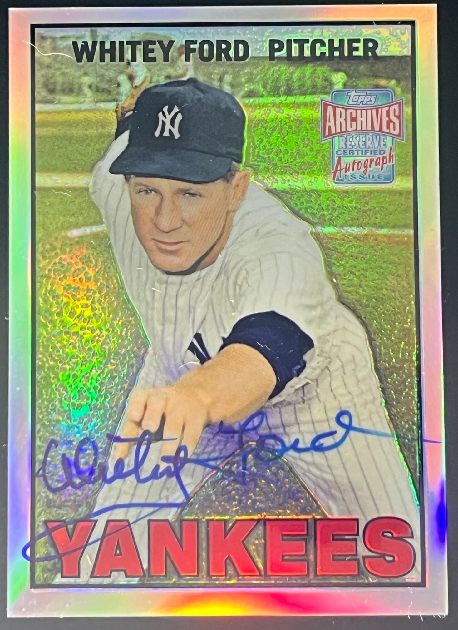 2001 Topps Archives Reserve Whitey Ford Autographed Refractor