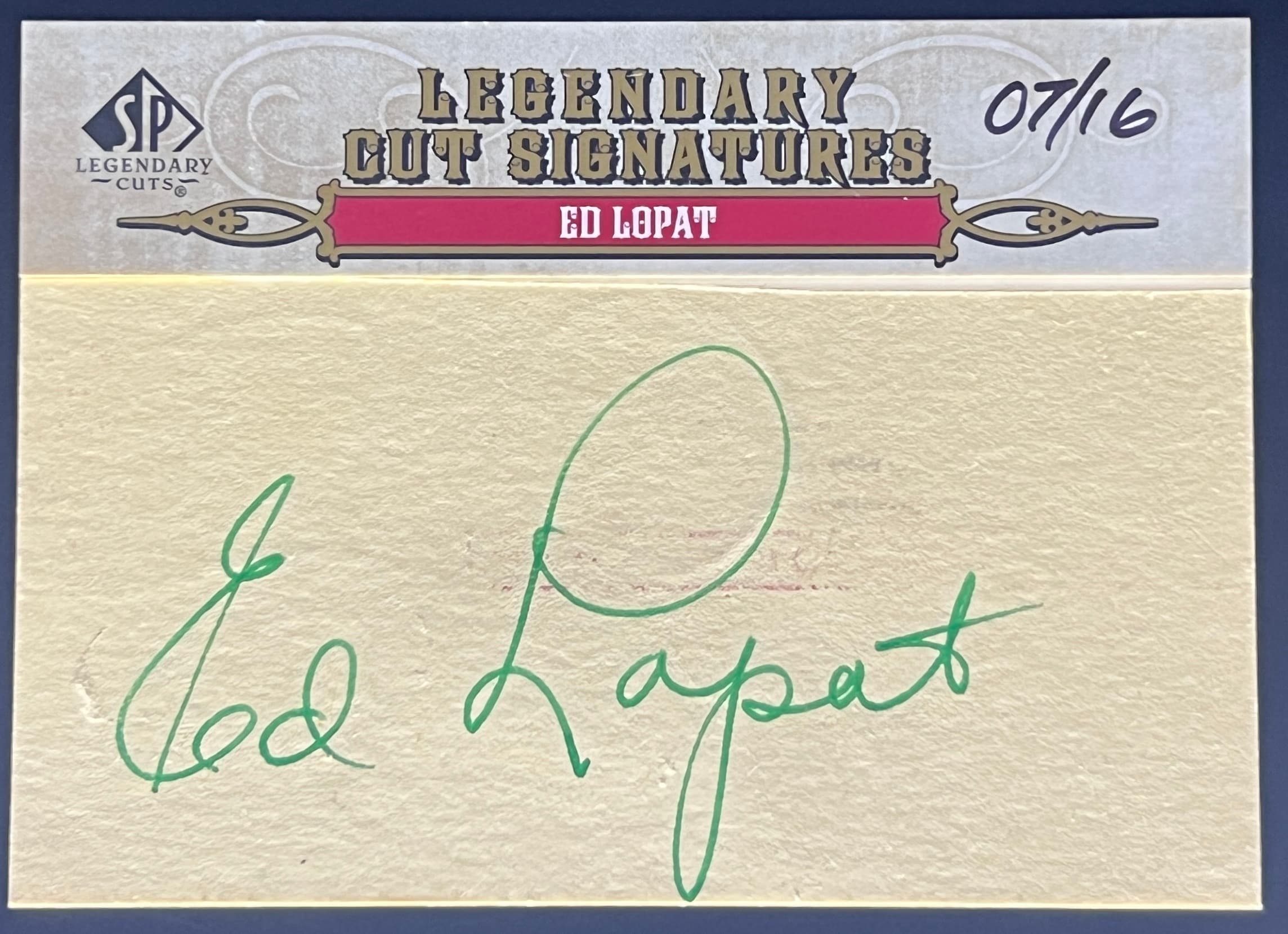 2011 SP Legendary Cuts Ed Lopat Auto 7/16