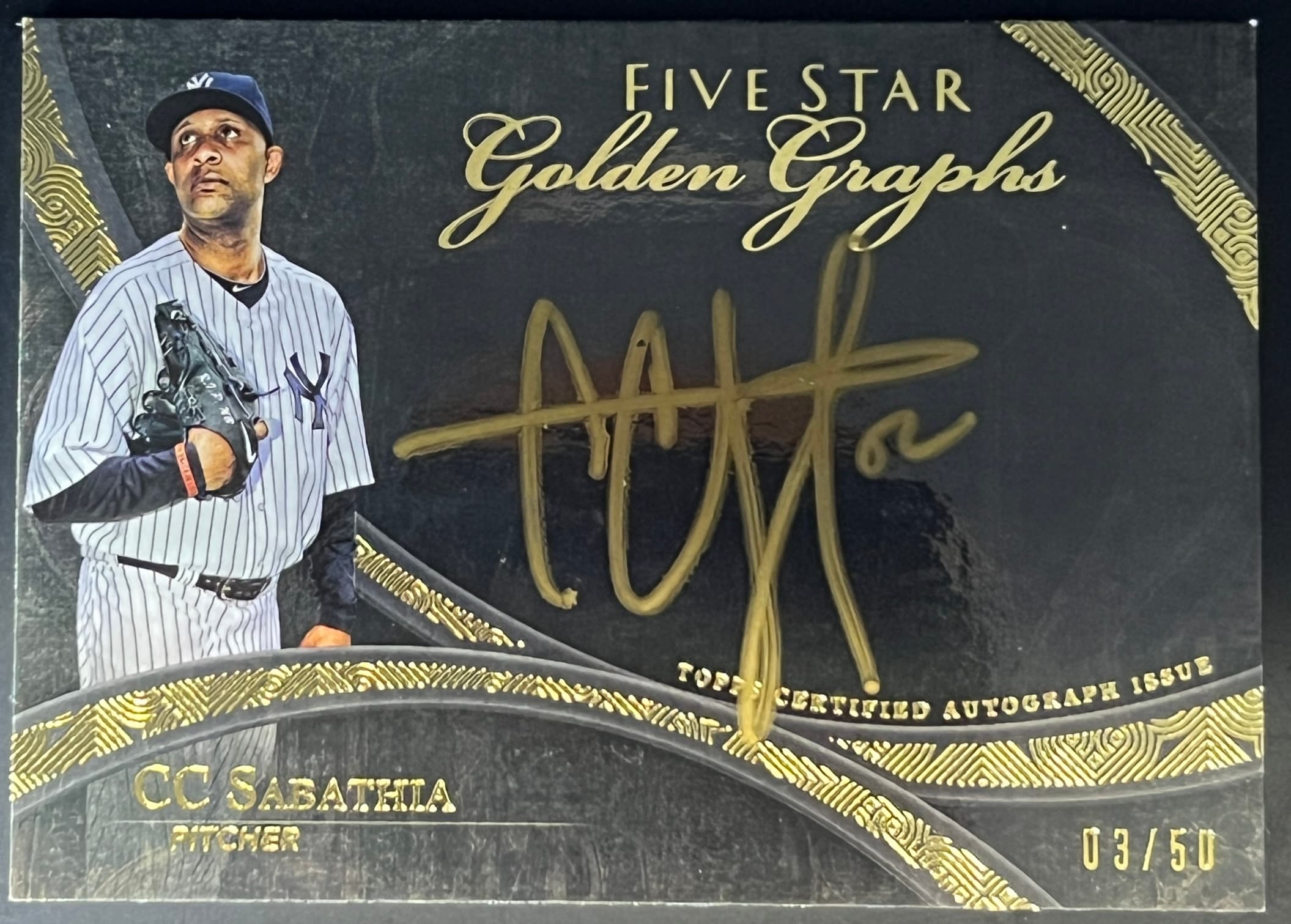 2014 Topps Five Star Golden Graphs CC Saabathia Auto 3/50