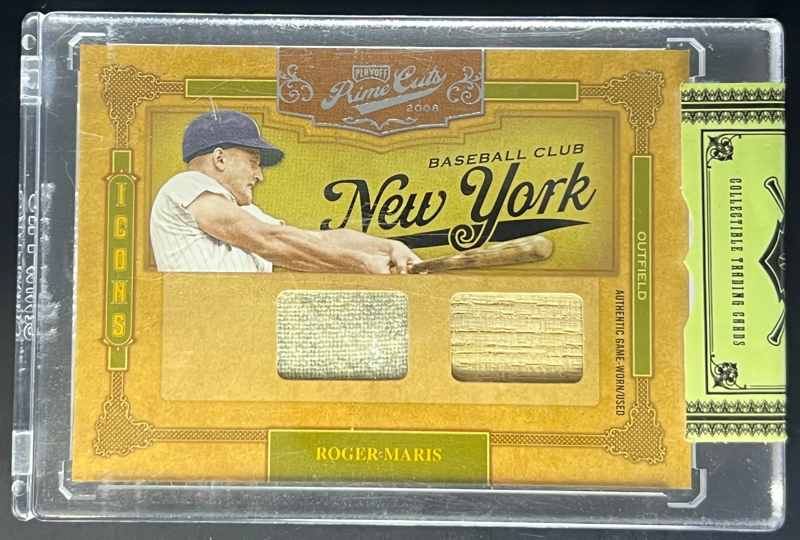 2008 Playoff Prime Cuts Icons Roger Maris Dual Game Used Relic 42/49