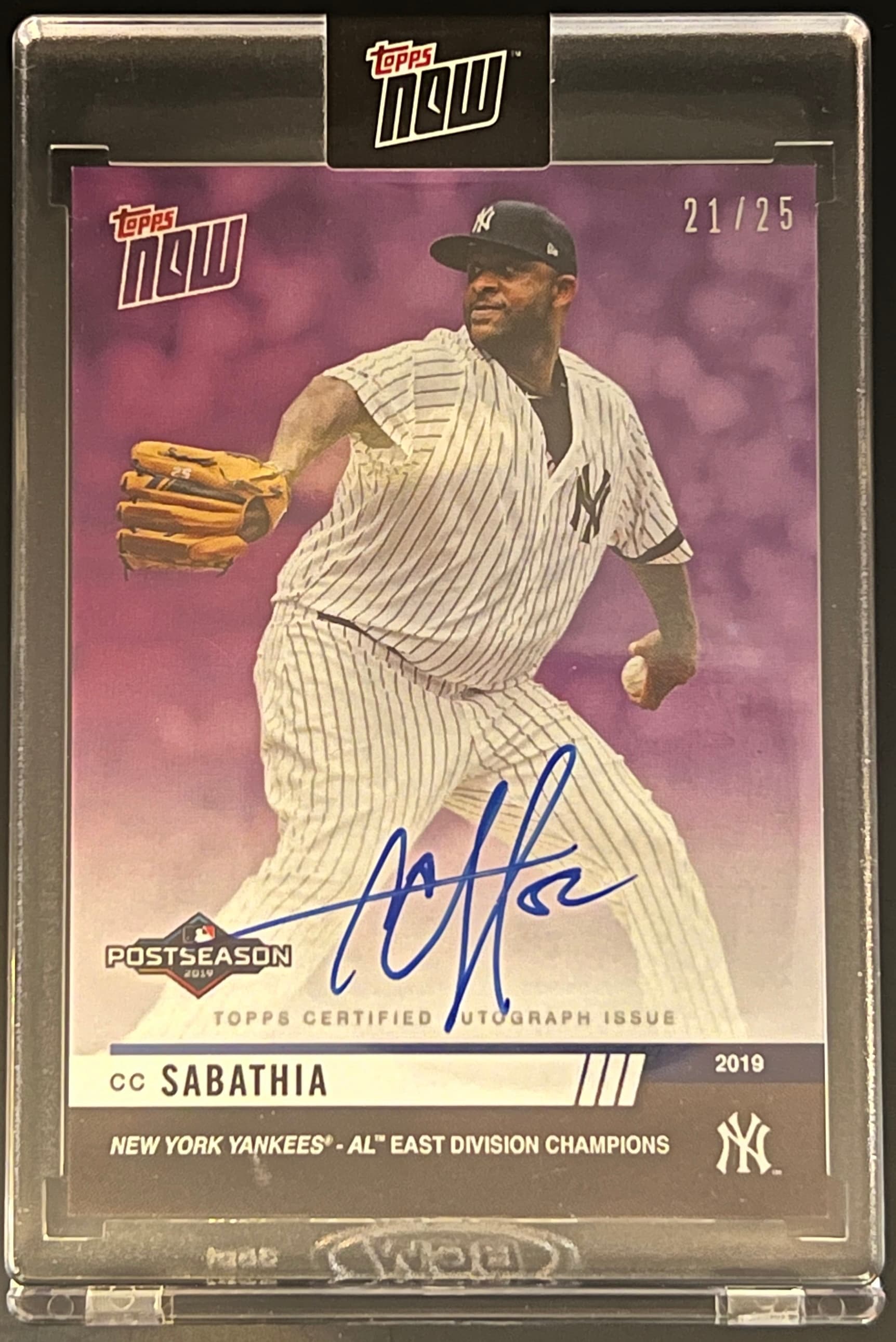 2019 Topps Now On Card Auto C.C. Sabathia 21/25