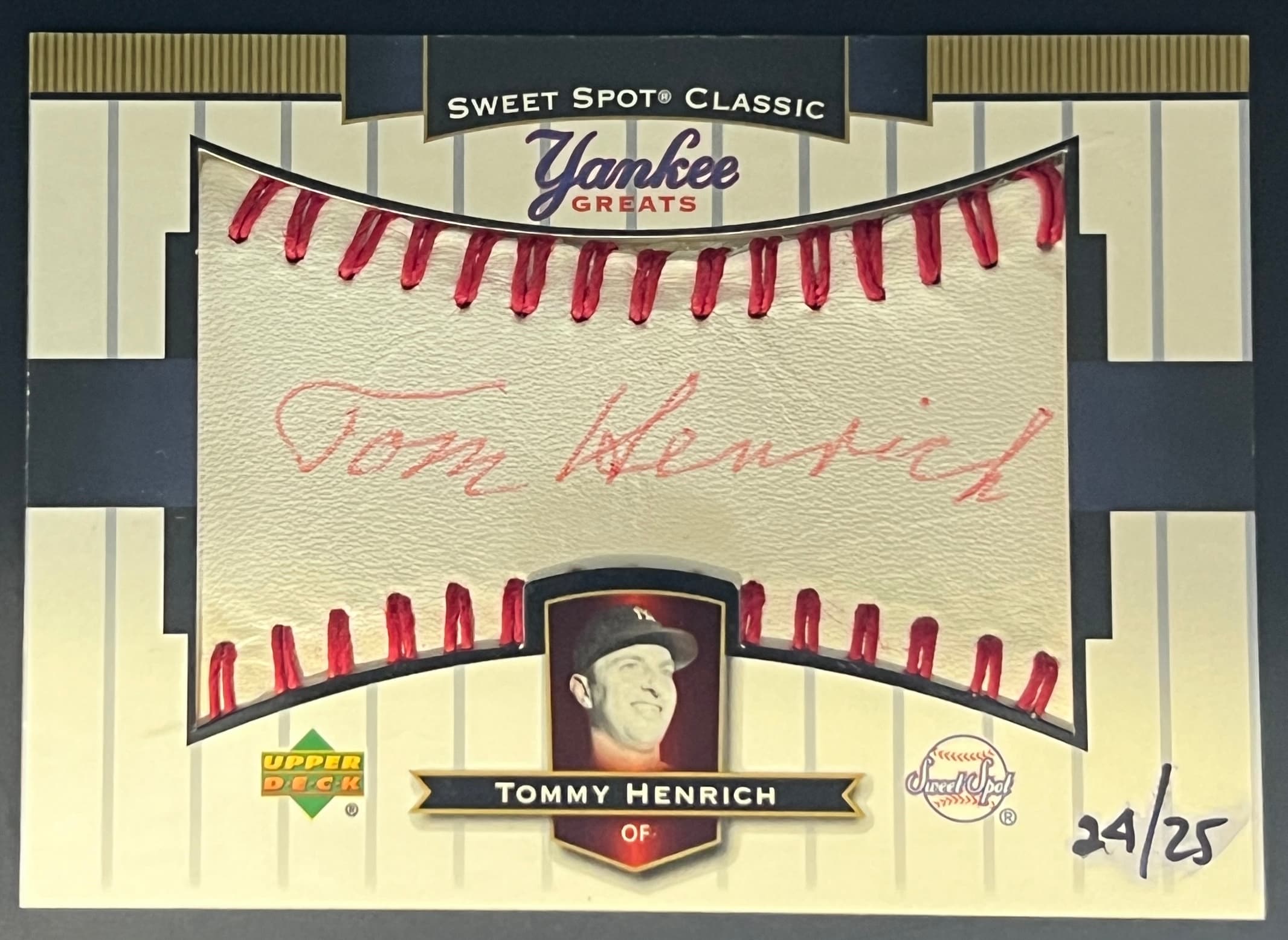 2003 Upper Deck Sweet Spot Classic Tommy Henrich Auto 24/25