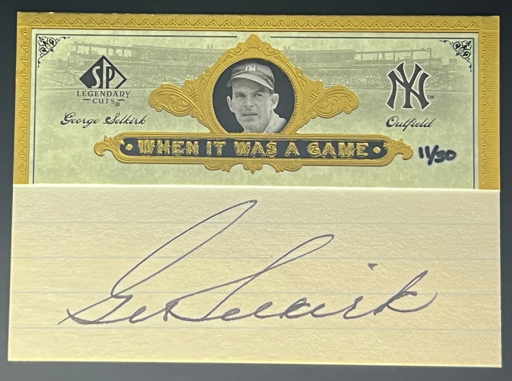 2006 SP Legendary Cuts George Selkirk Auto 11/30