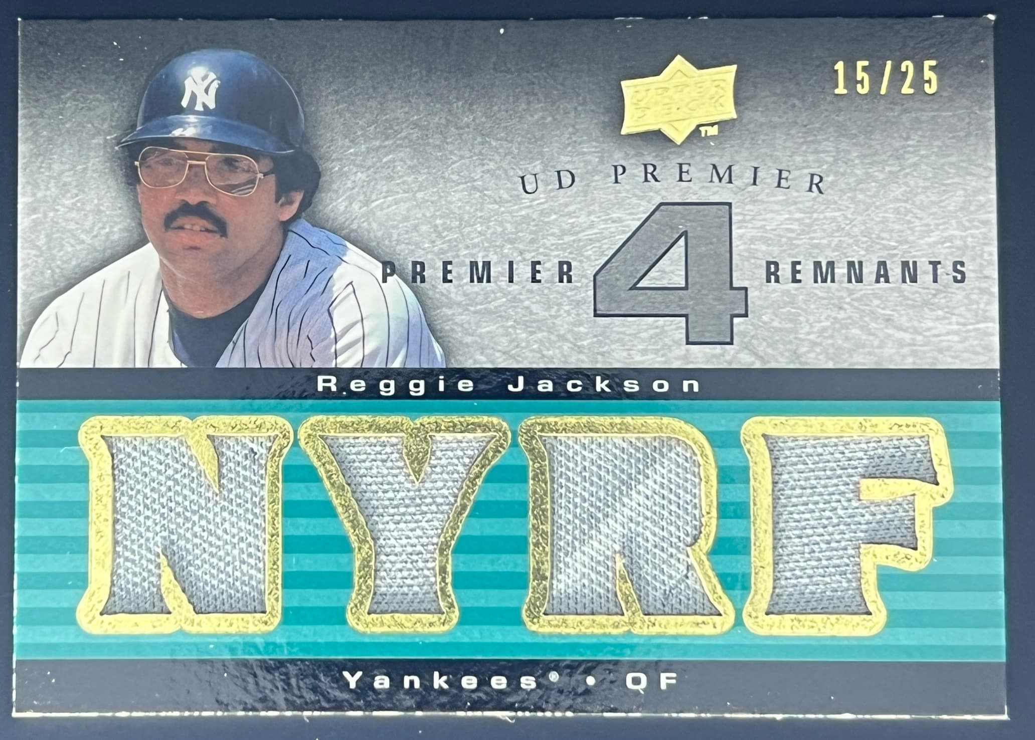 2008 Upper Deck Premier Remnants Reggie Jackson 15/25