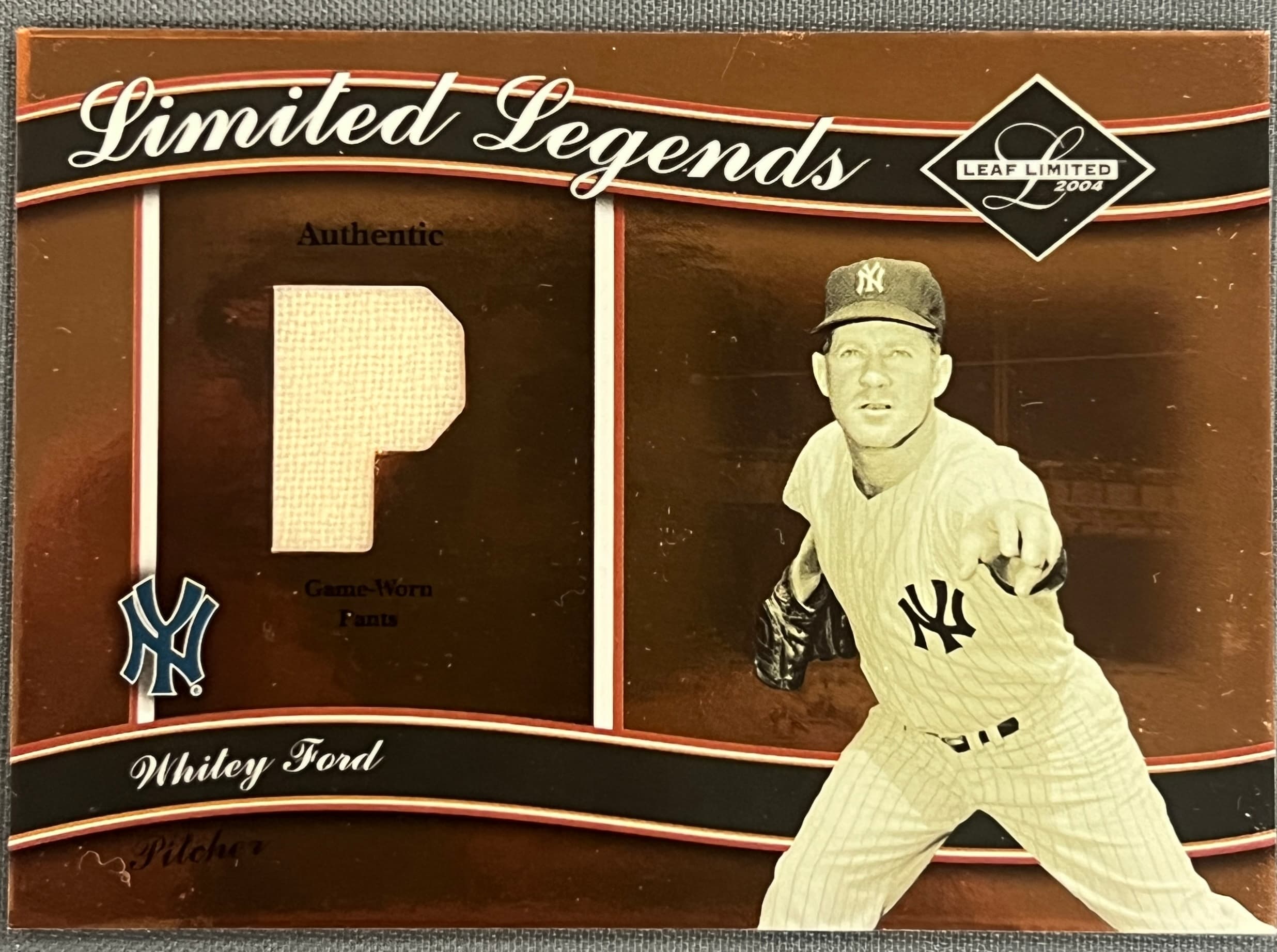 2004 Leaf Limited Legends Whitey Ford Relic 10/100