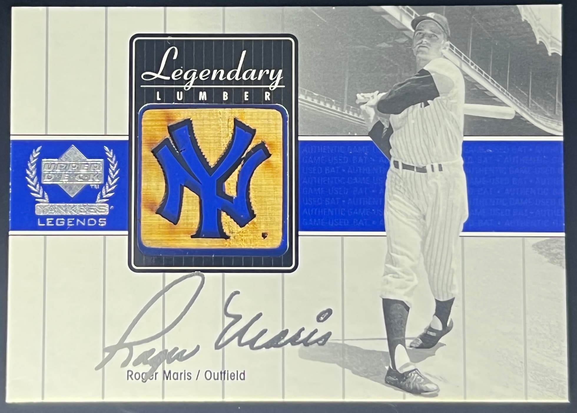 2000 Uppder Deck Legendary Lumber Roger Maris Game Used Bat