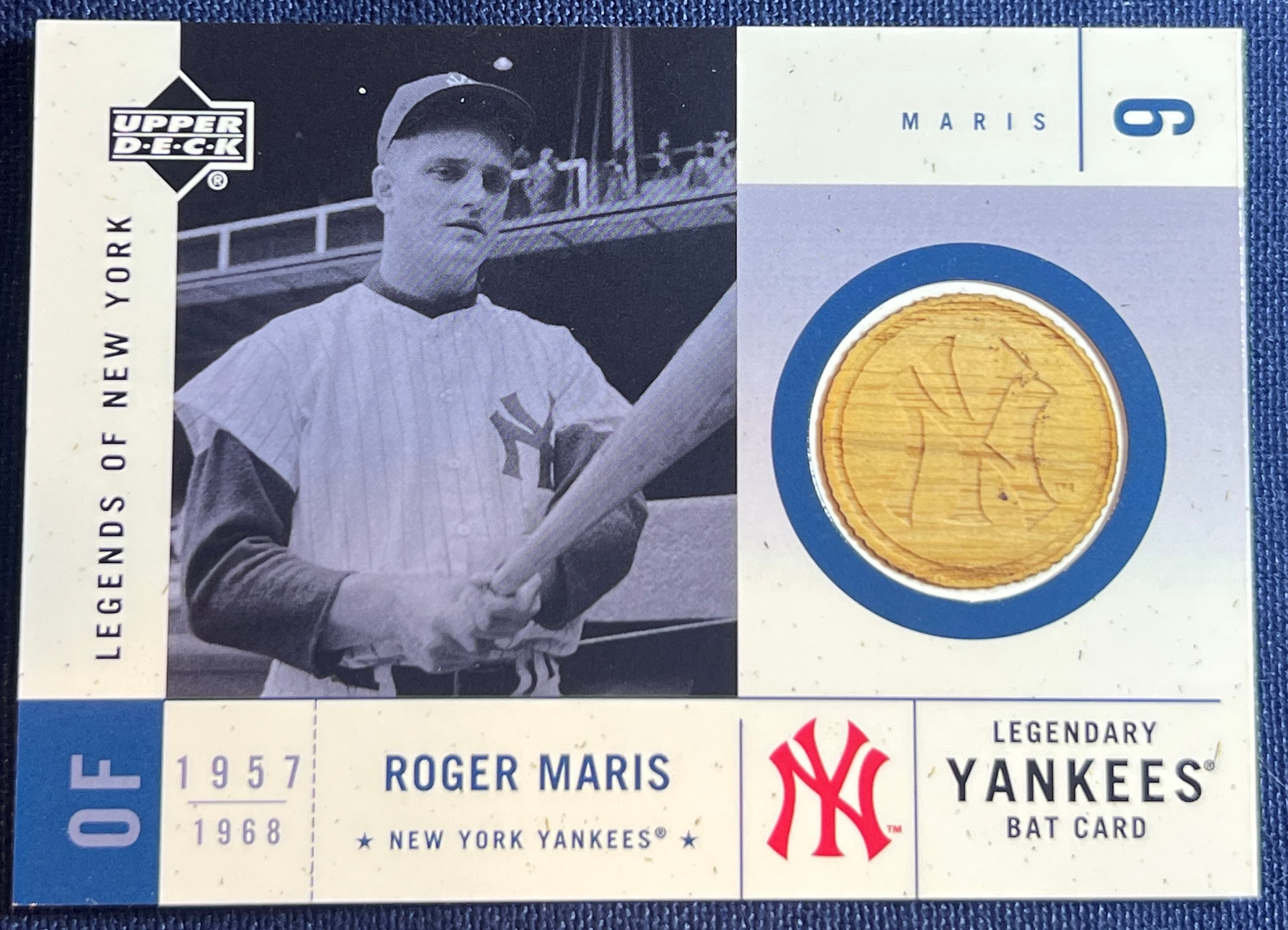 2001 Upper Deck Legends of New York Roger Maris Bat Relic
