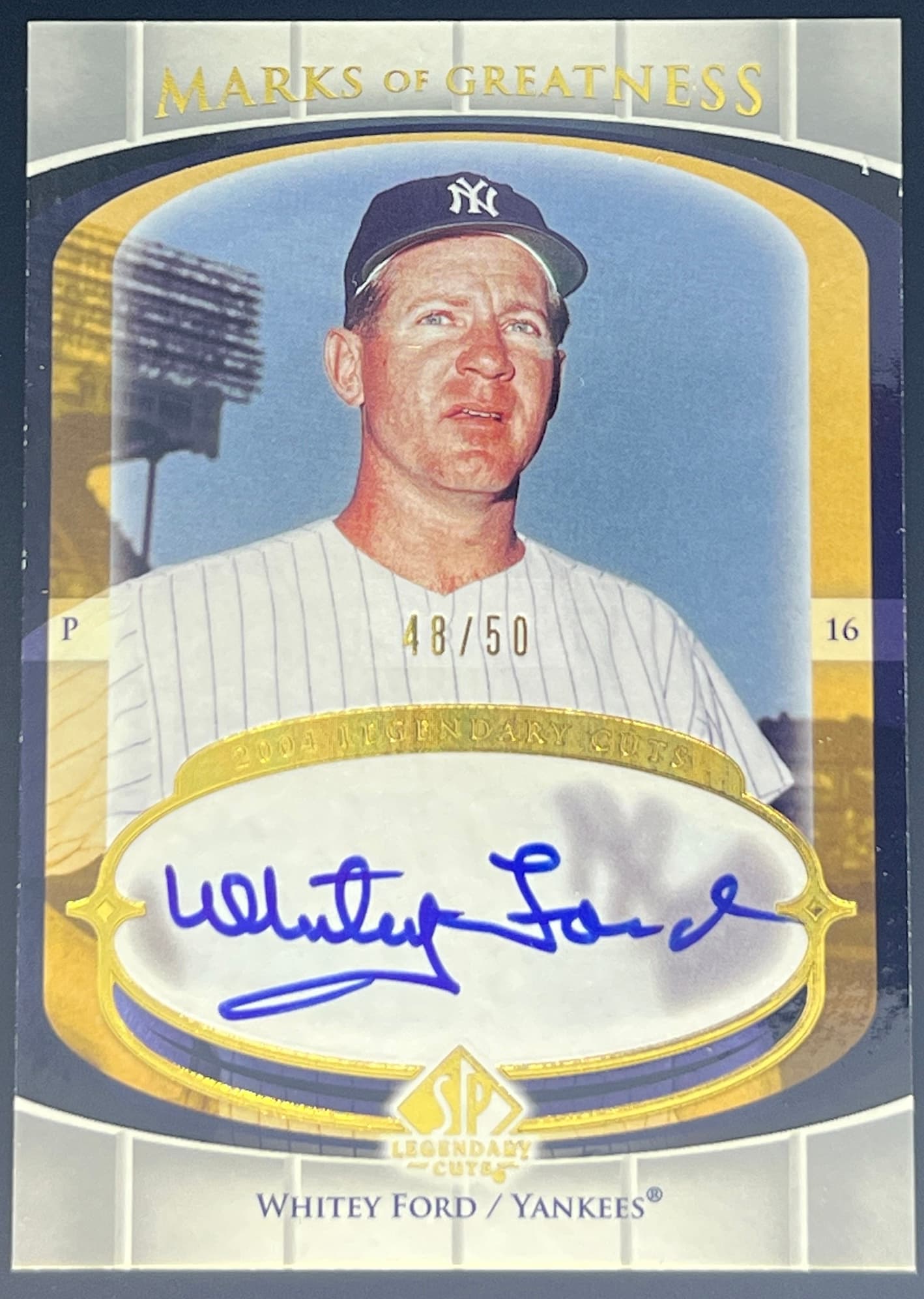 2004 SP Legendary Cuts Marks of Greatness Whitey Ford Auto 48/50