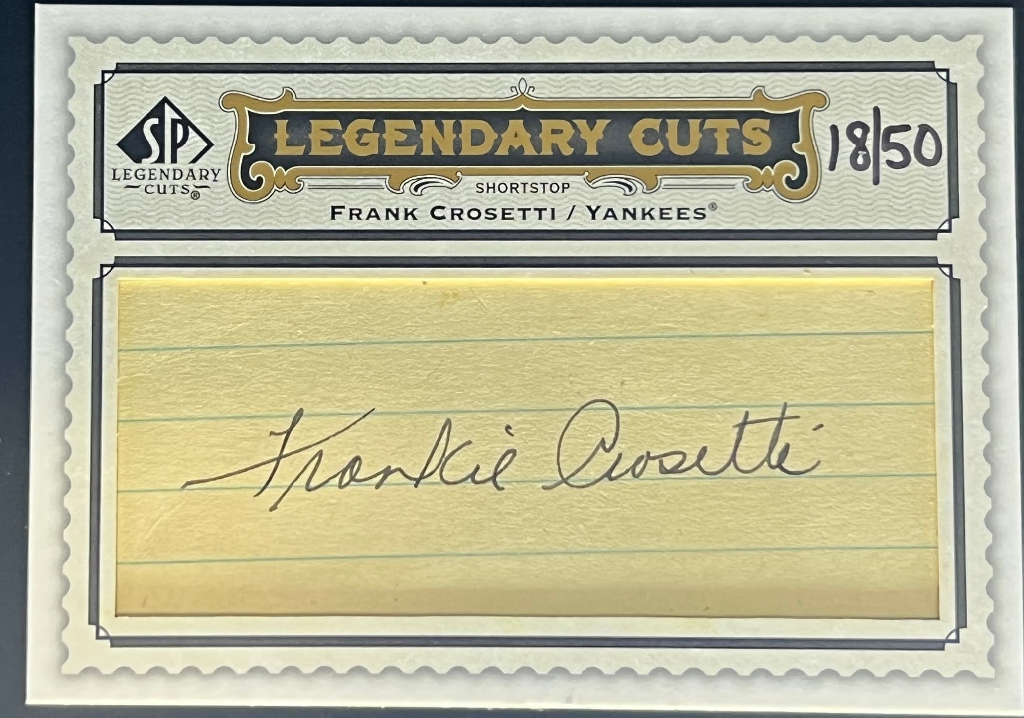 2009 SP Legendary Cuts Frank Crosetti 18/50