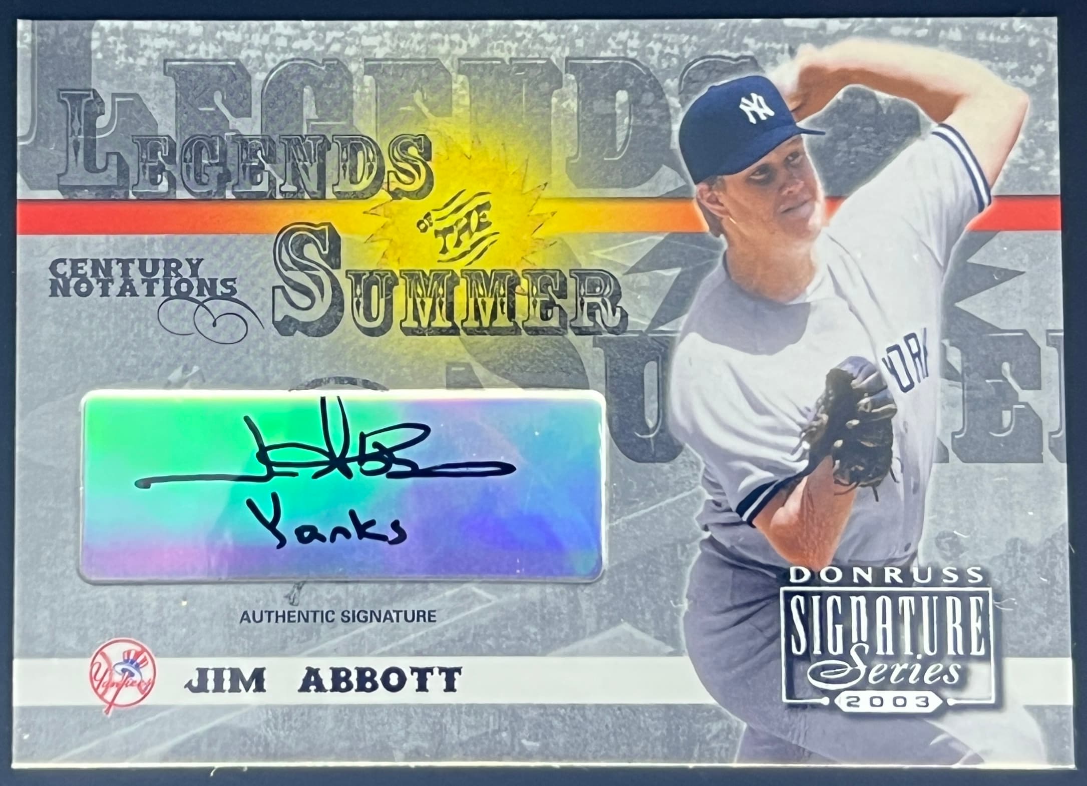 2003 Donruss Signature Series Legends of The Summer Jim Abbott 46/100