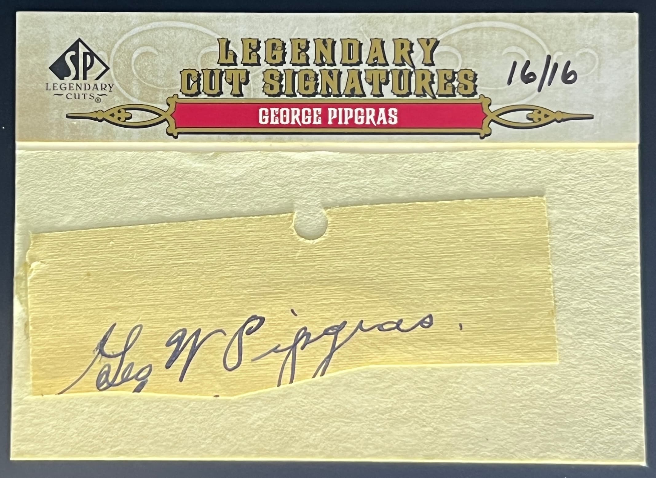 2011 SP Legendary Cuts George Pipgras 16/16