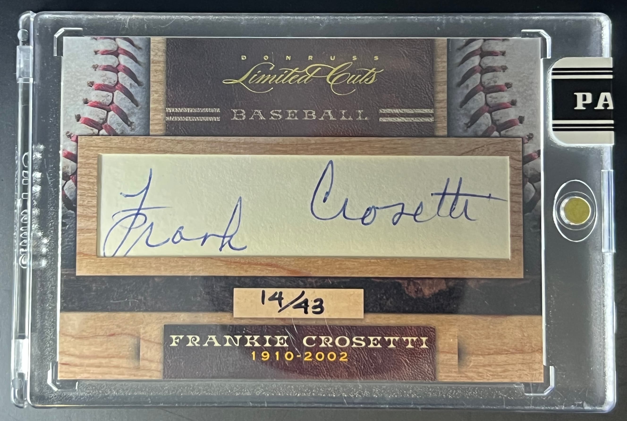2011 Donruss Limited Cuts Frankie Crosetti 14/43