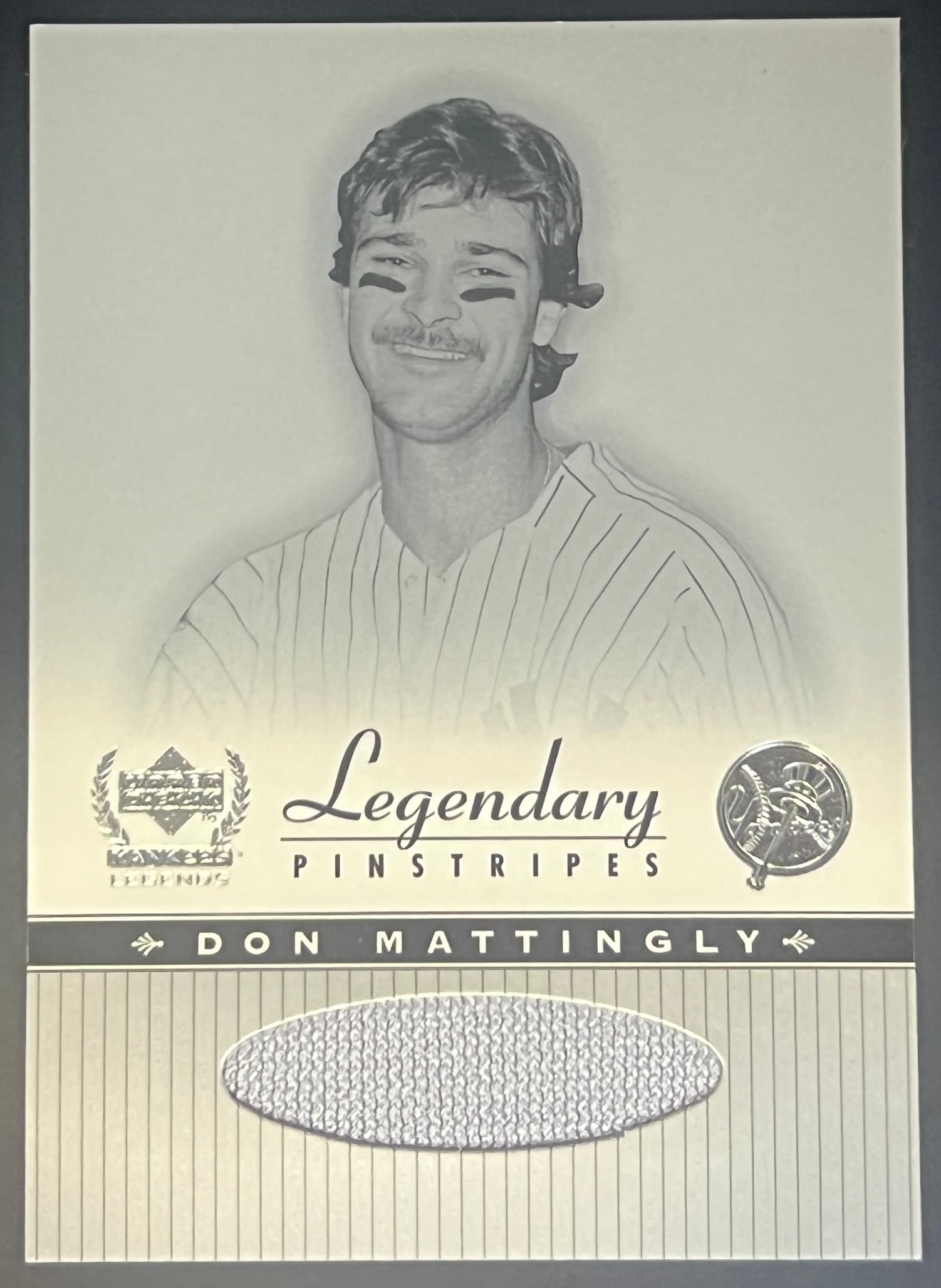2000 Upper Deck Legendary Pinstripes Don Mattingly Game Used Relic