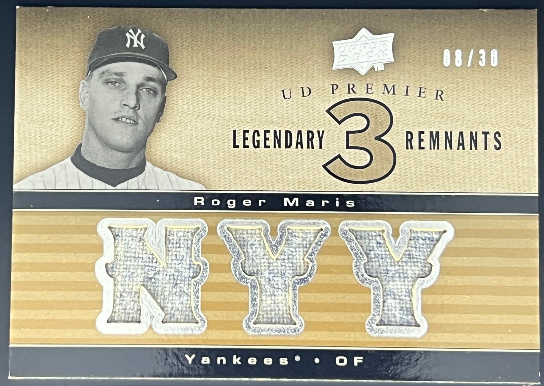 2008 Upper Deck Premier Legendary Remnants Roger Maris 8/30