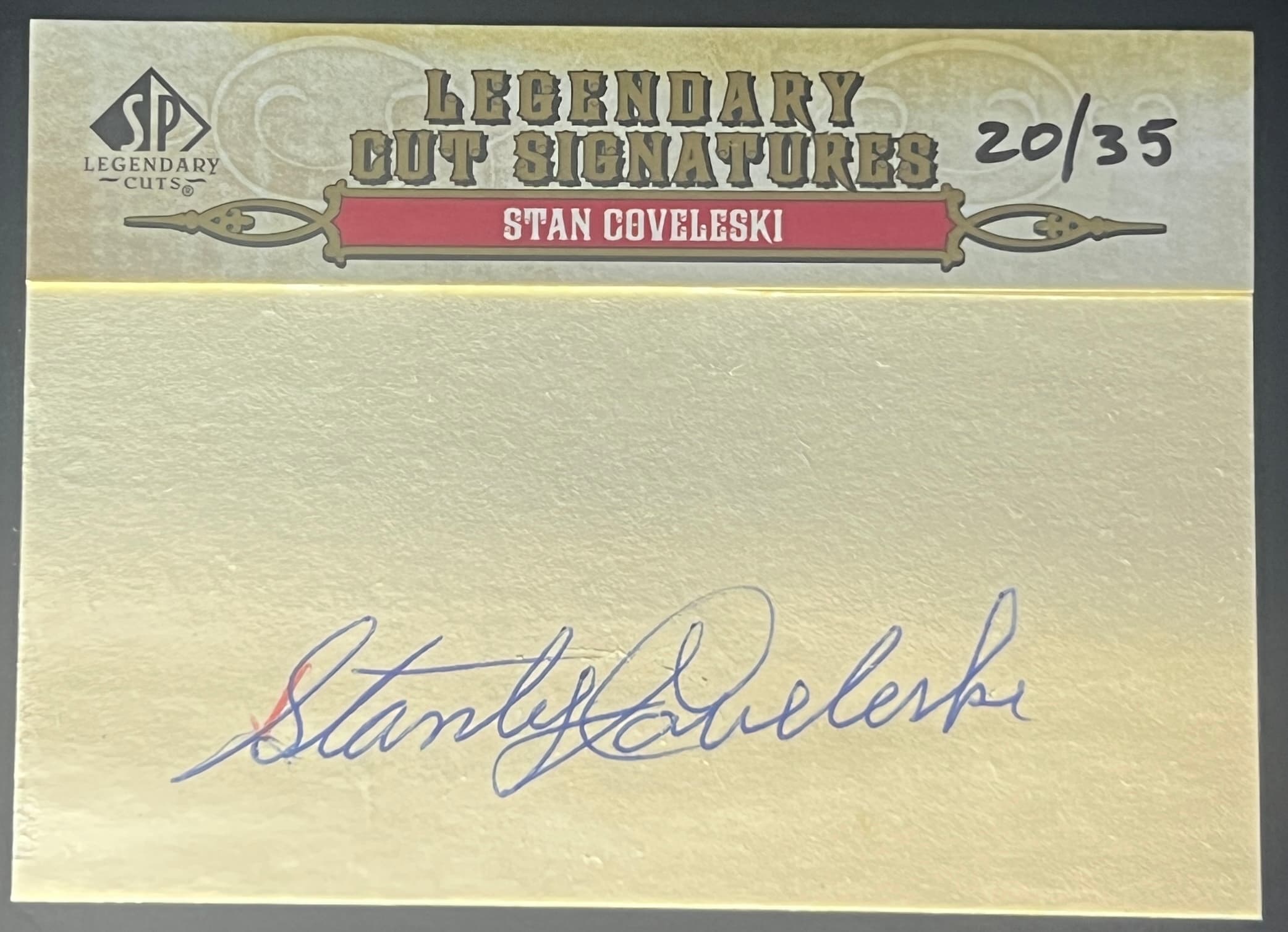 2011 Upper Deck SP Legendary Cut Signatures Stan Coveleski 20/35.