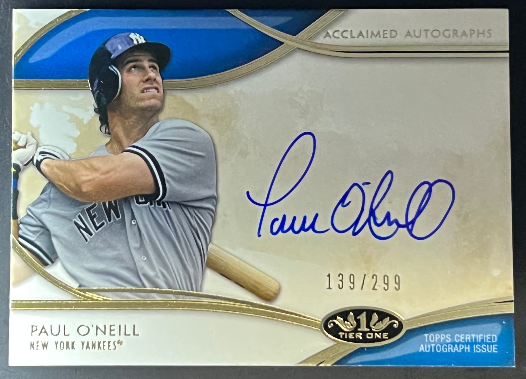 2014 Topps Tier One Acclaimed Autographs Paul O'neil Auto 139/299