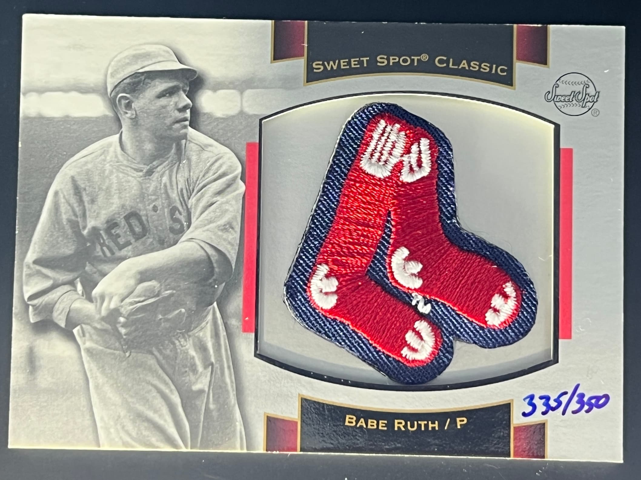 2003 Upper Deck Sweet Spot Classic Souvenir Logo Patch Babe Ruth 335/350