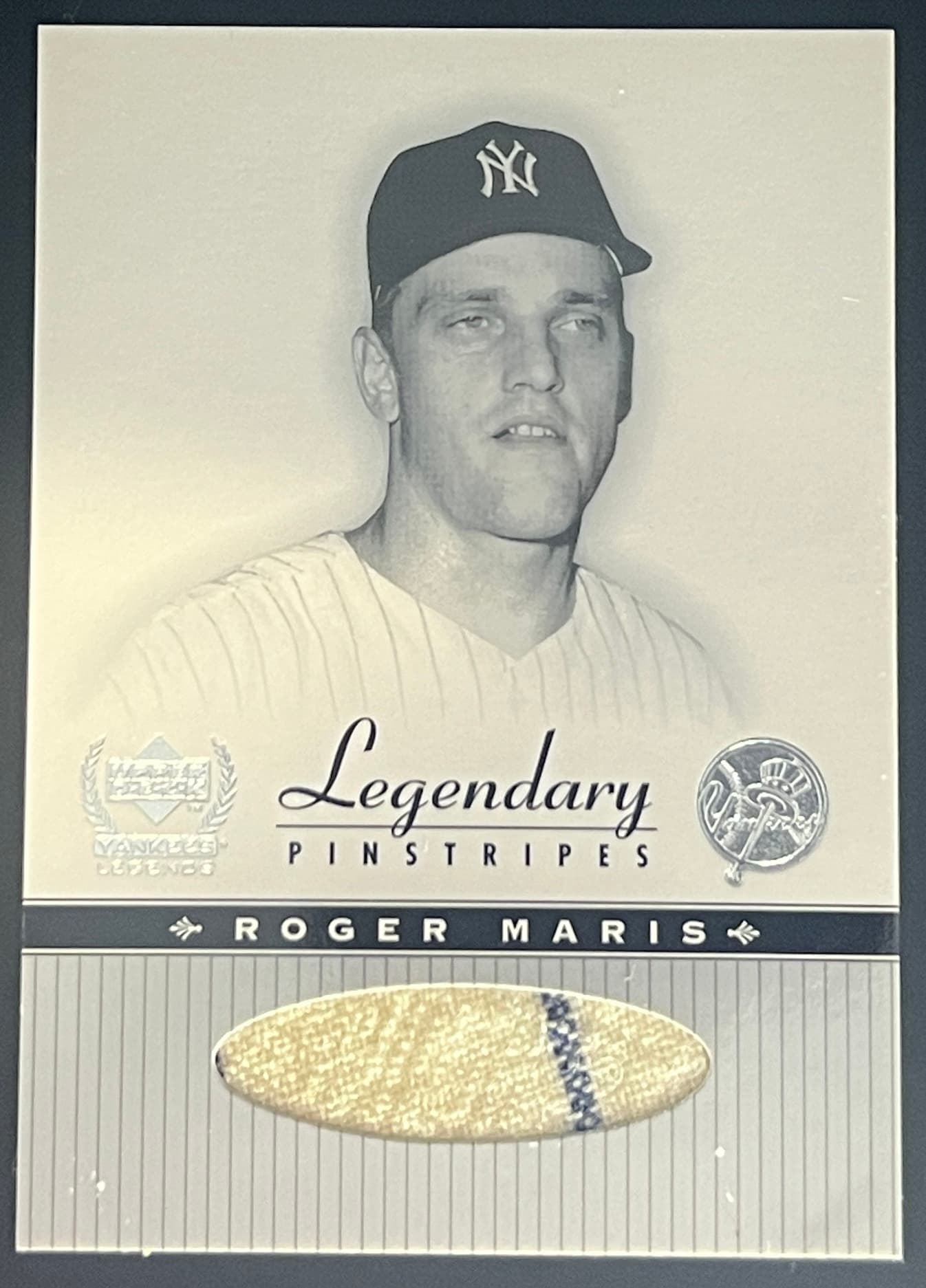 2000 Upper Deck Yankees Legends Legendary Pinstripes Roger Maris Game Used Relic