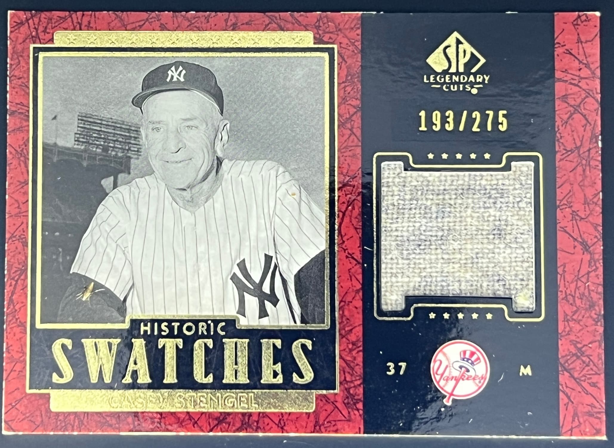 2003 SP Legendary Cuts Historic Swatches Casey Stengel Game Used Relic 193/275