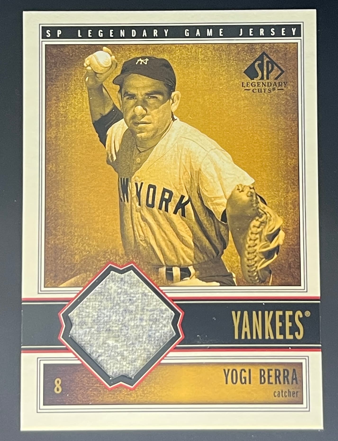 2002 SP Legendary Cuts Yogi Berra Game Used Pants Patch