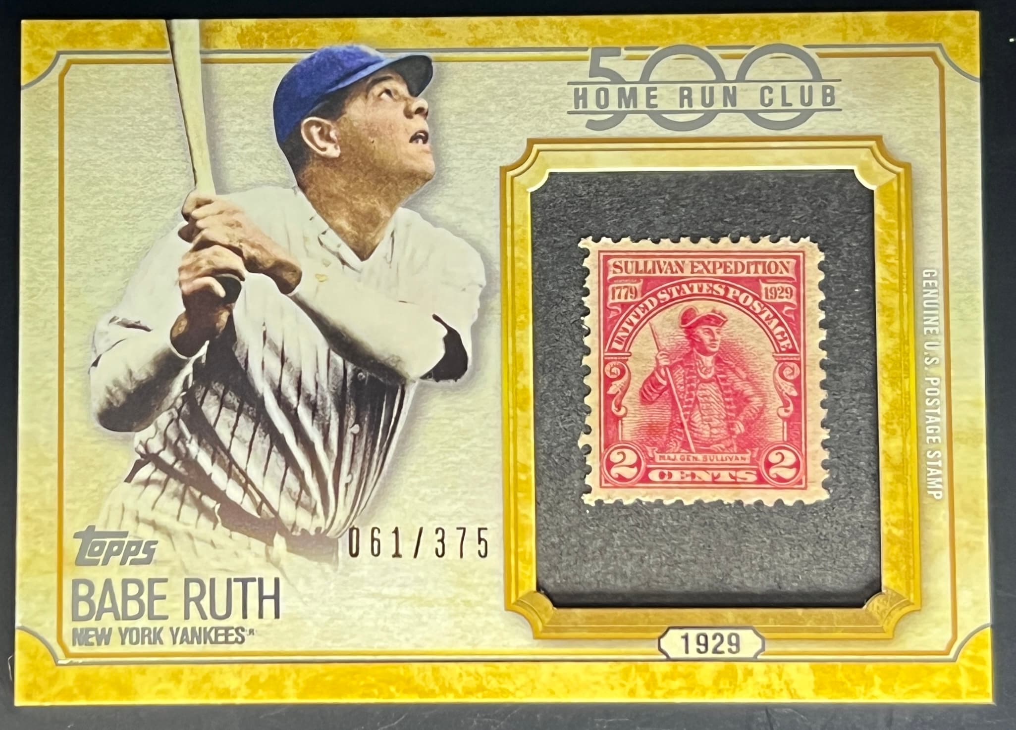 2016 Topps Update Babe Ruth 500 HR Club Stamp 61/375